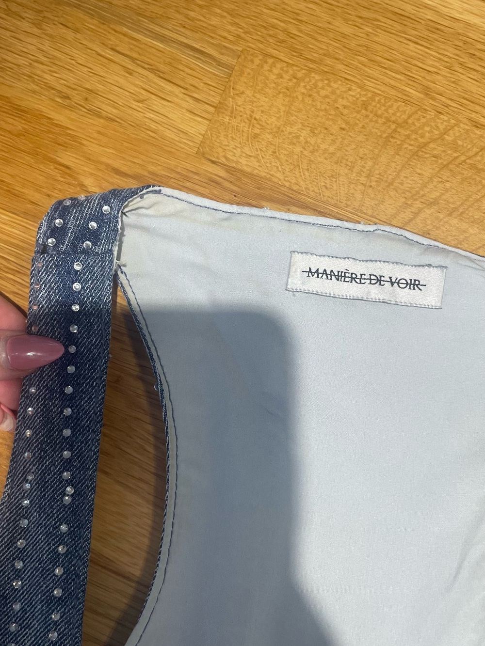 Maniere de vior Blue sequin Denim Two-Piece Set - Picture 6 of 6